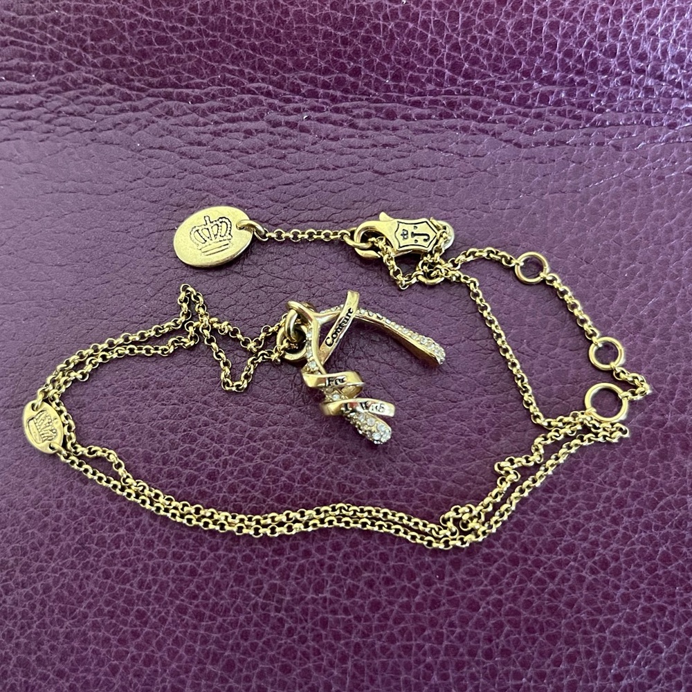 Vintage Juicy Couture Necklace with Wishbone Pendant
